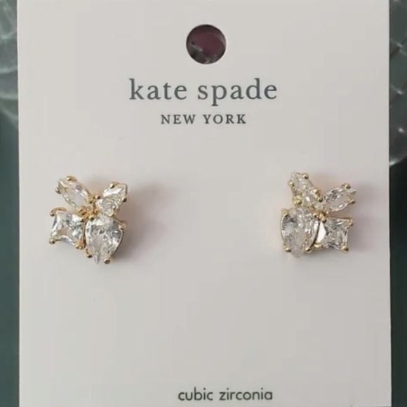 Kate Spade Flying Colors Clear Cluster Stud Earrings - Picture 3 of 4